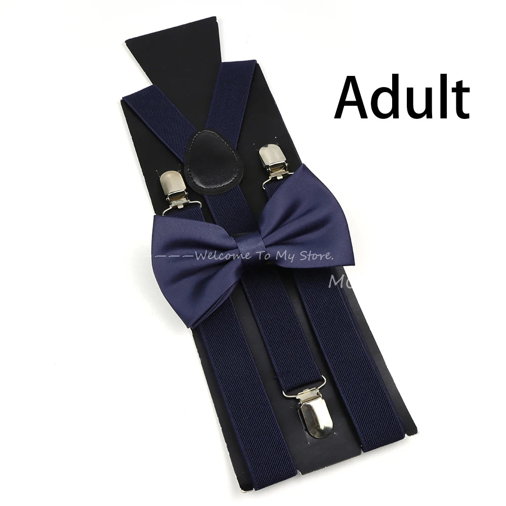 Solid Color Elastic Leather Suspenders