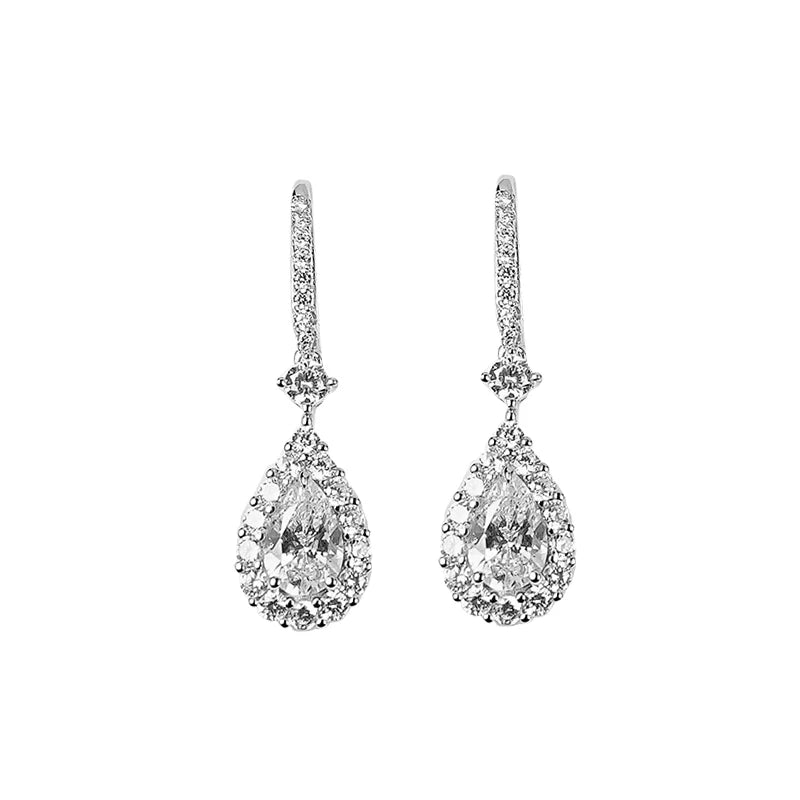 925 Sterling Silver Heart Drop Earrings