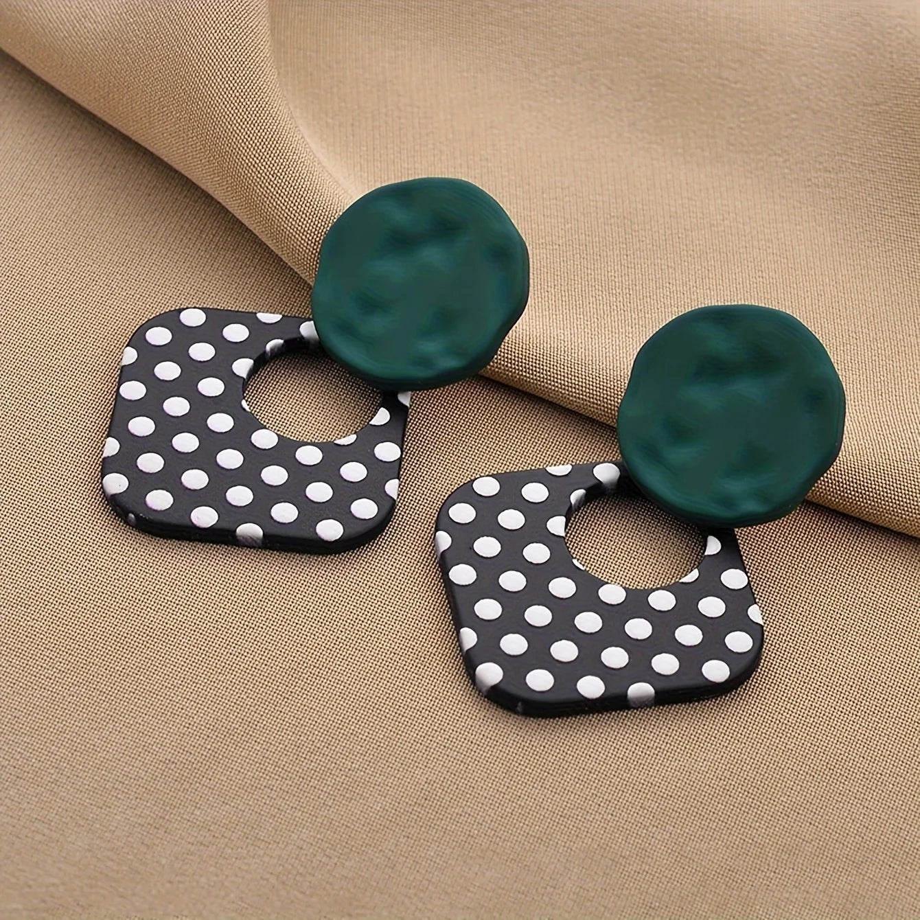 Geometric Polka Dot Earrings