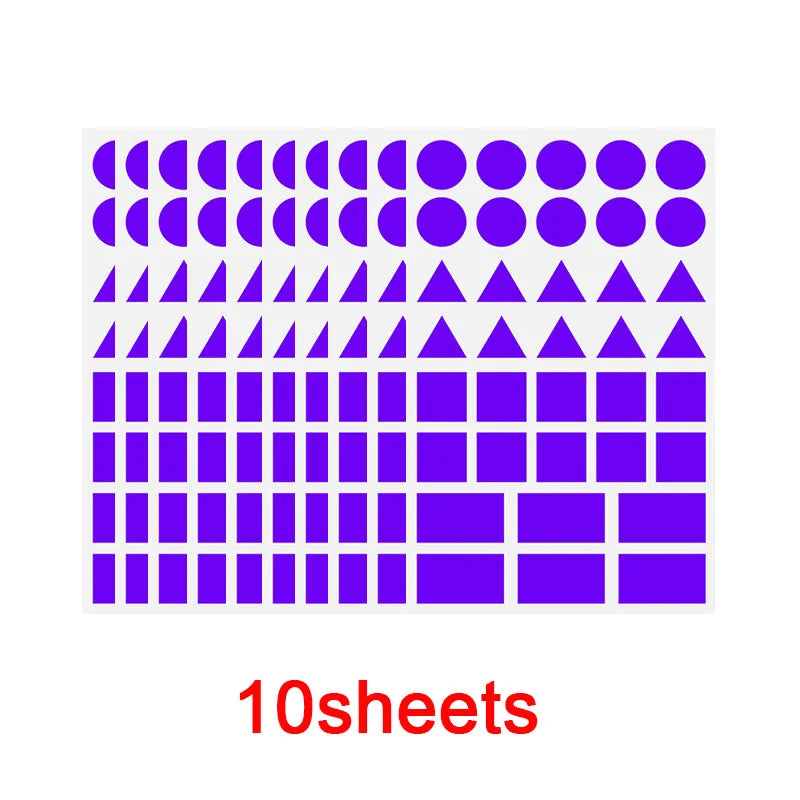 360-1080pcs Colored Triangles Rectangular Dot Stickers for Kids