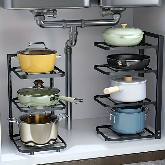 Adjustable Pot & Pan Organizer Rack