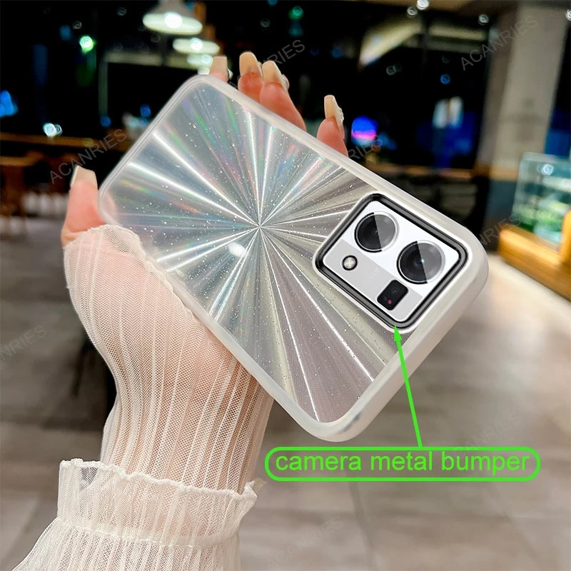 Glitter Gradient Silicone Case For Oppo Reno 7 4G 8 Z 5G Pro T Lite