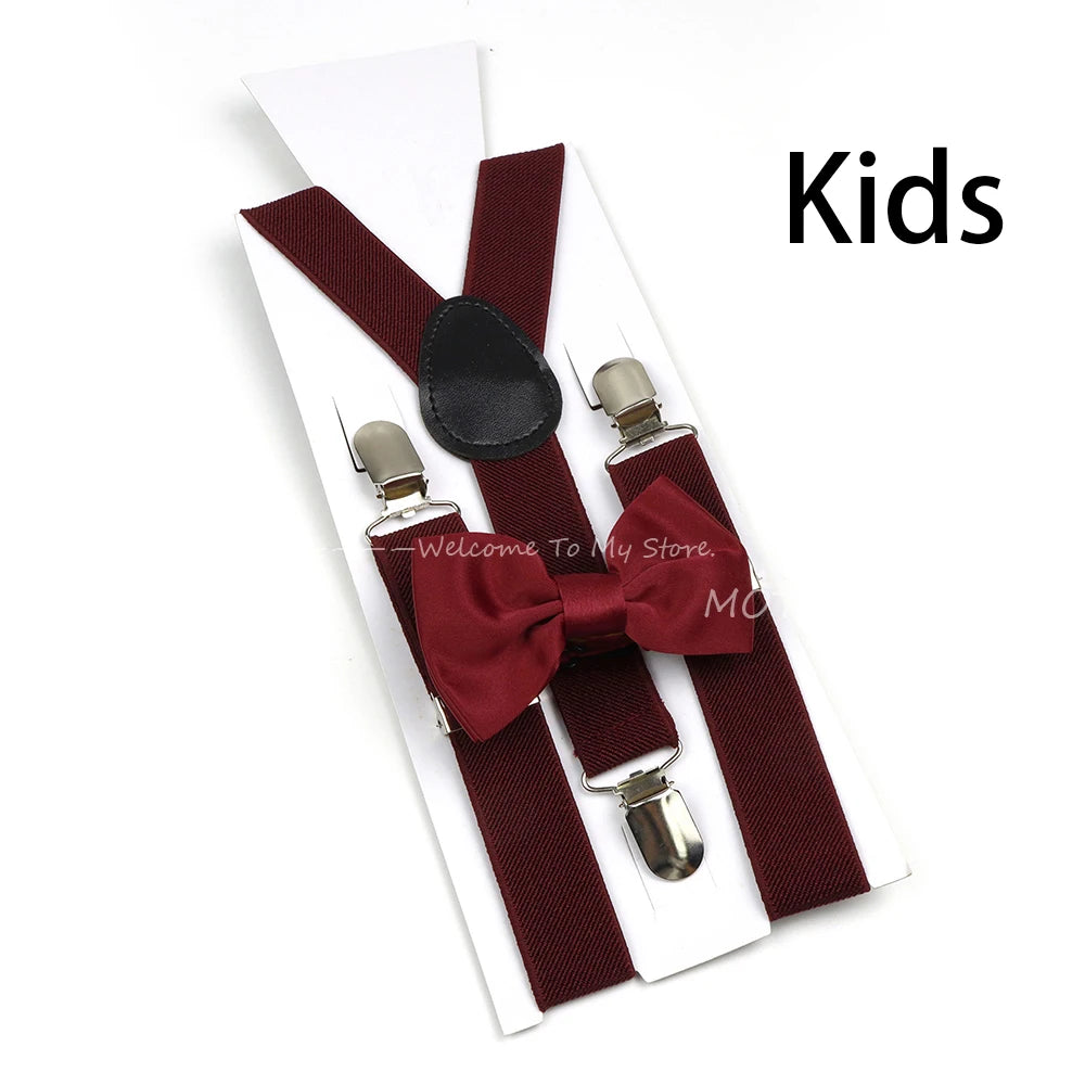 Solid Color Elastic Leather Suspenders