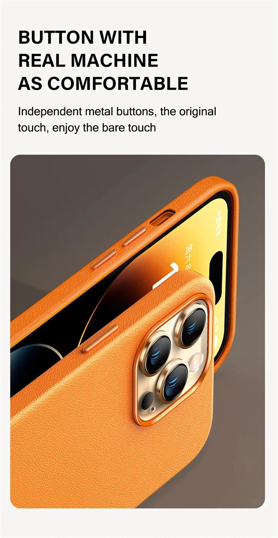 Luxury Leather Magnetic Wireless Charging Case For iPhone