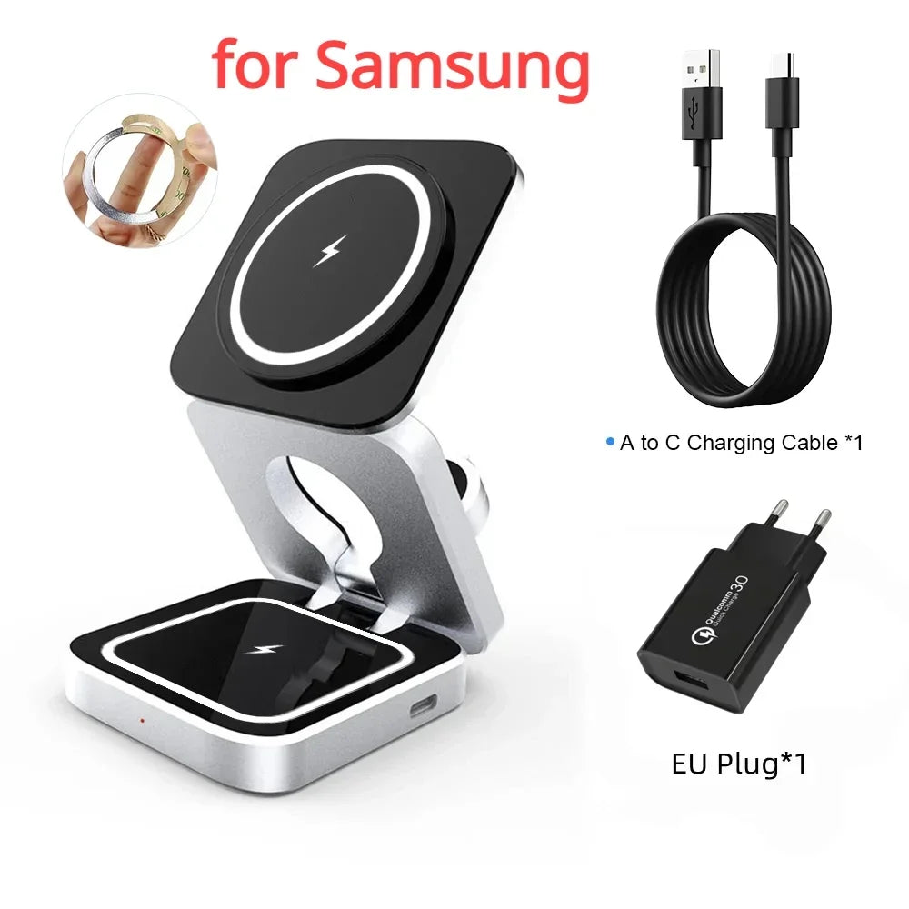 3 in 1 Wireless Charger Stand for IPhone 15 14 13 12 Samsung S23 S22 S21