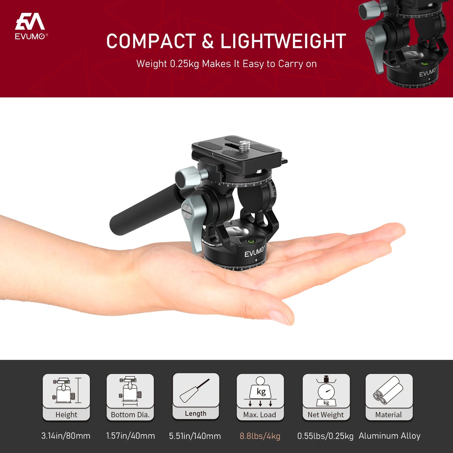 Mini Tripod Head Lightweight Panoramic Dslr Camera