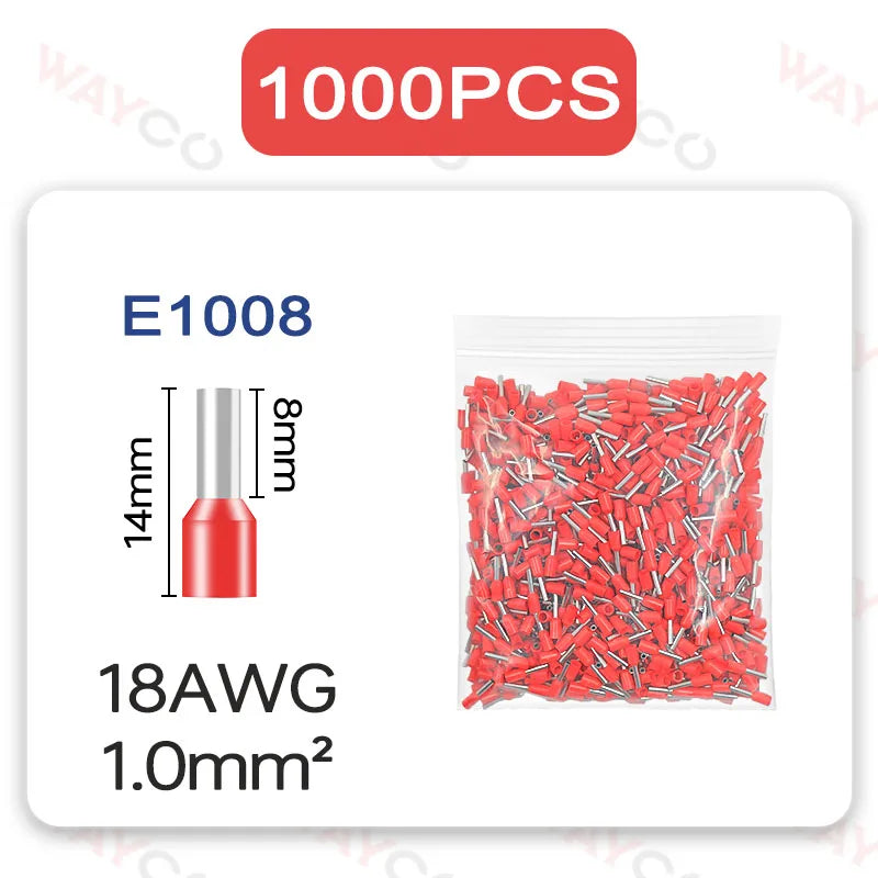 1000Pcs Terminals Electrical Wire Cable Connectors