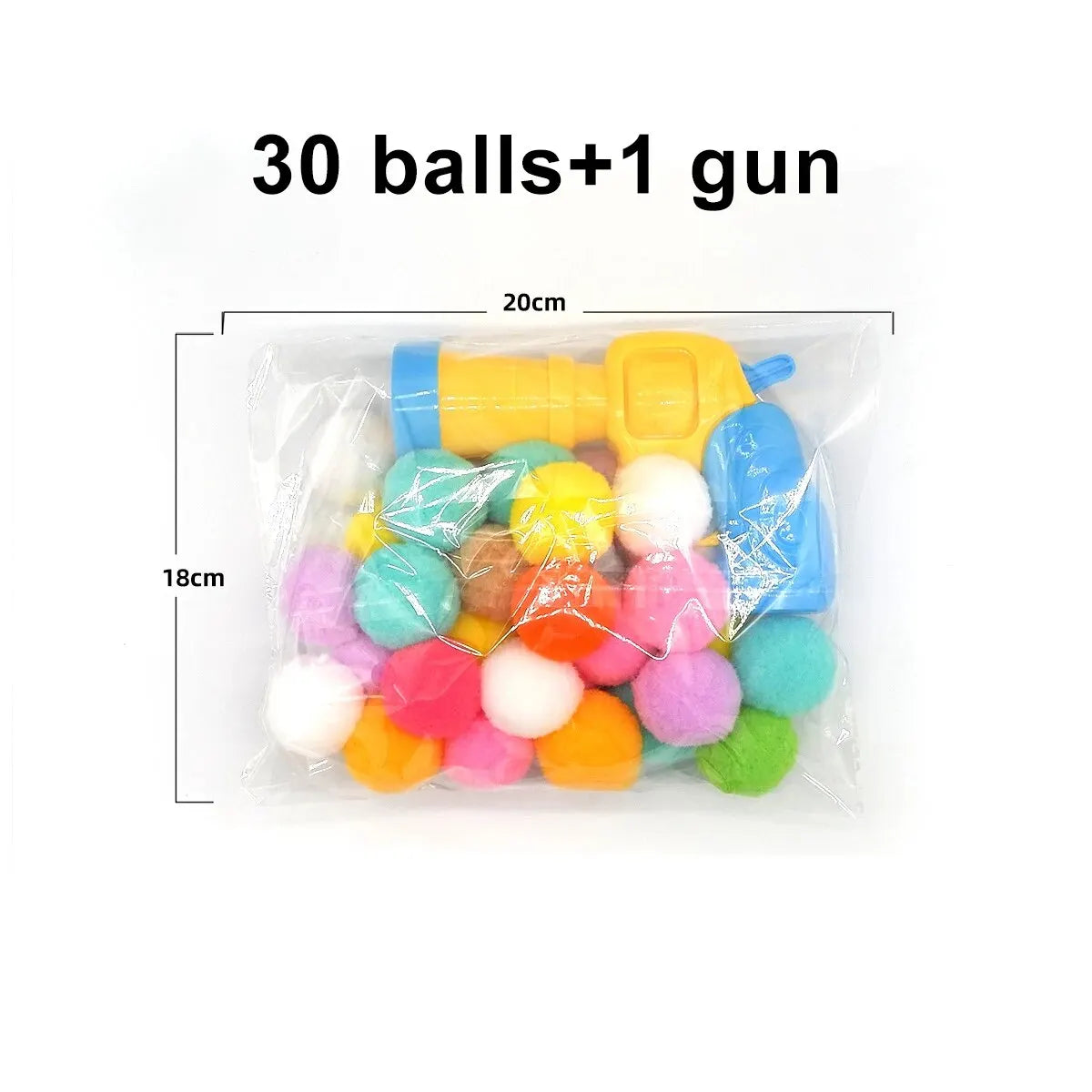 Cat Plush Toy Launcher Gun with Ball