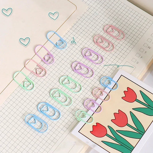Heart-Shaped Metal Paper Clip Set