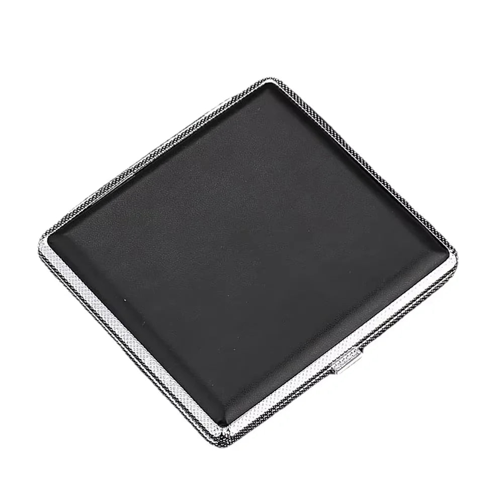 Leather & Stainless Steel Double-Opening Cigarette Case