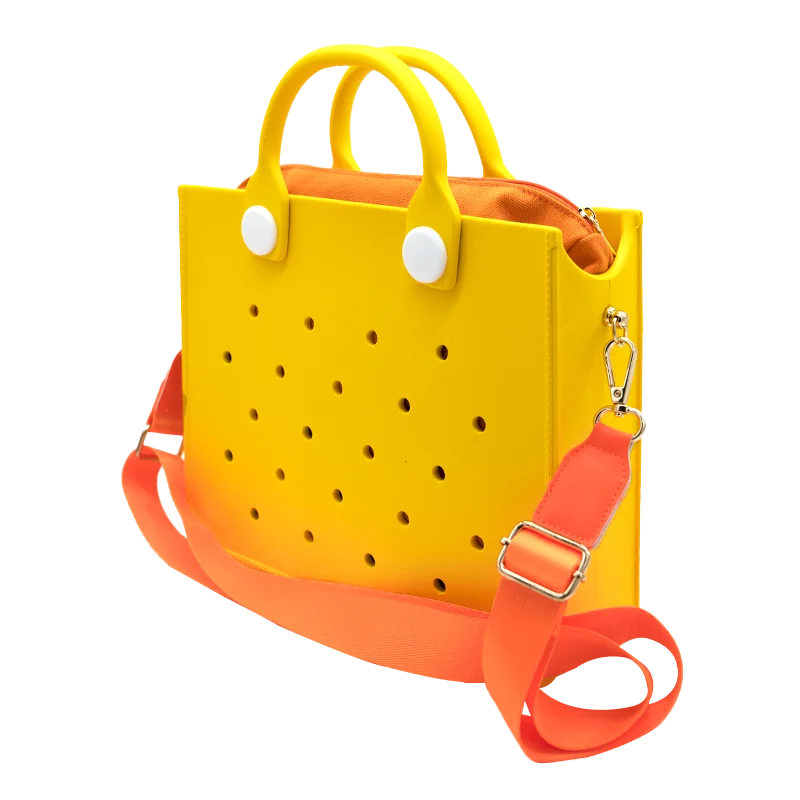 Waterproof EVA Tote Bag with Charm Holes