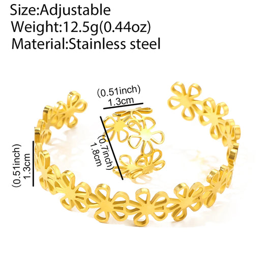Stainless Steel Bracelet & Ring Set