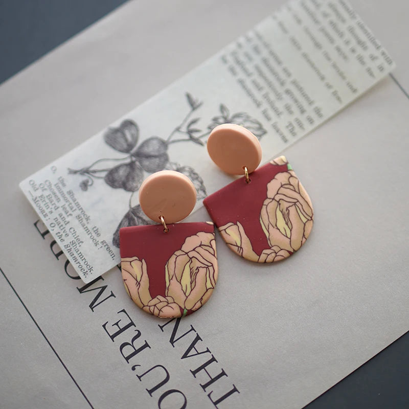 Art Floral Pattern Earrings