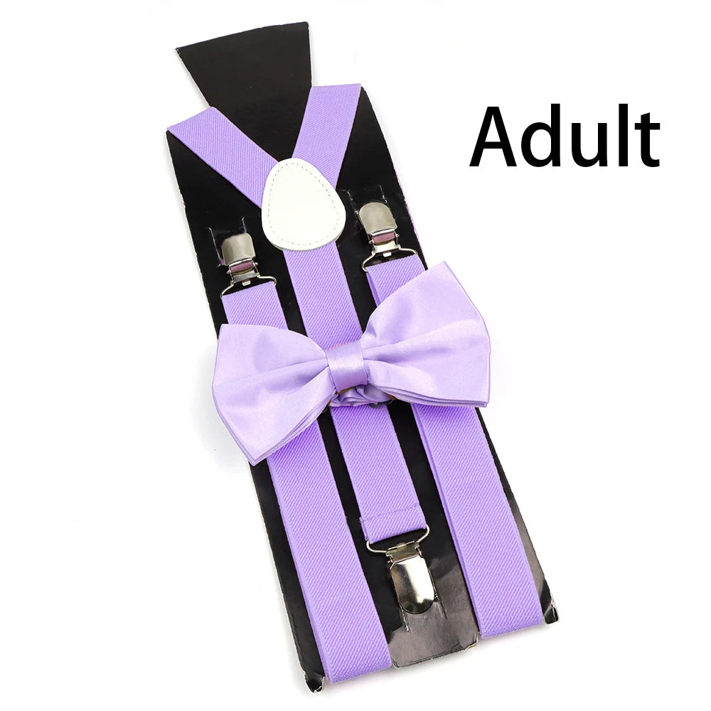Solid Color Elastic Leather Suspenders