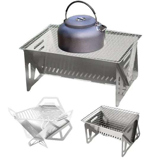 Portable Foldable Stainless Steel Charcoal BBQ Grill