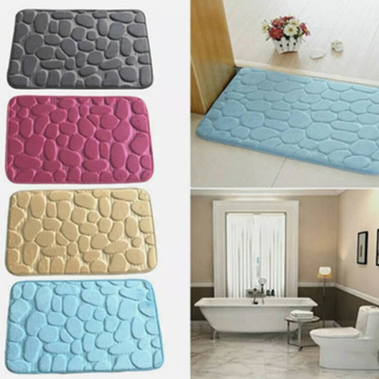 Cobblestone Embossed Bathroom Bath Mat