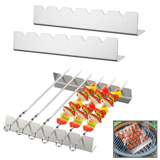 Stainless Steel BBQ Skewer Rack Set