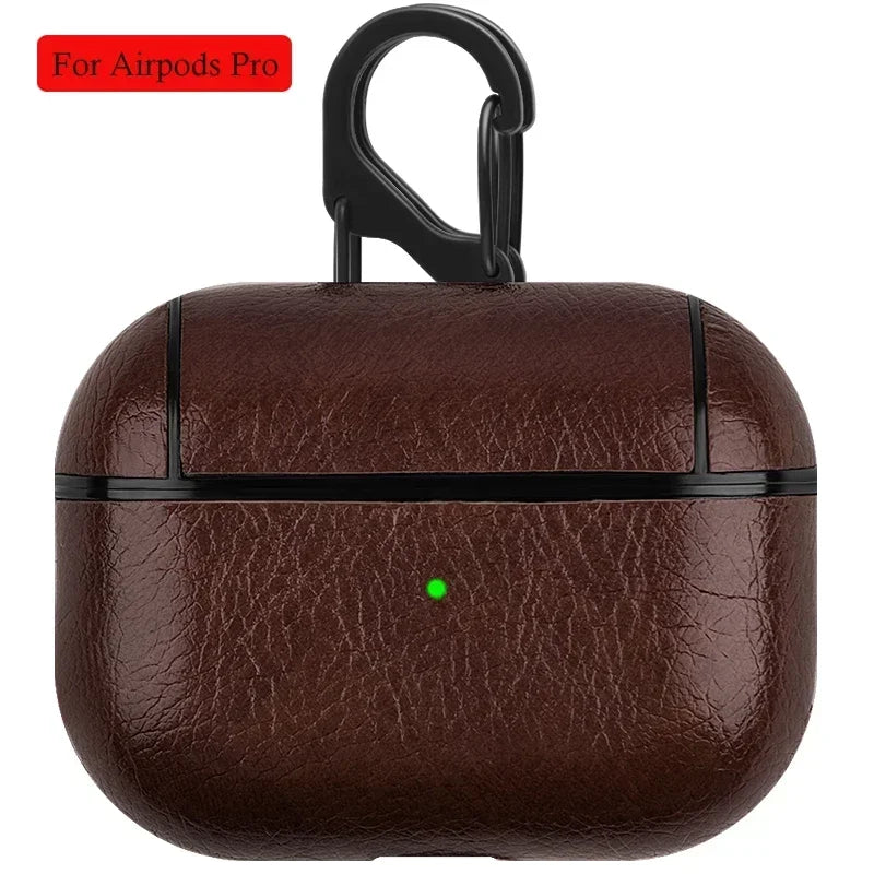 PU Leather Earphone Case For Apple AirPods With Keychain
