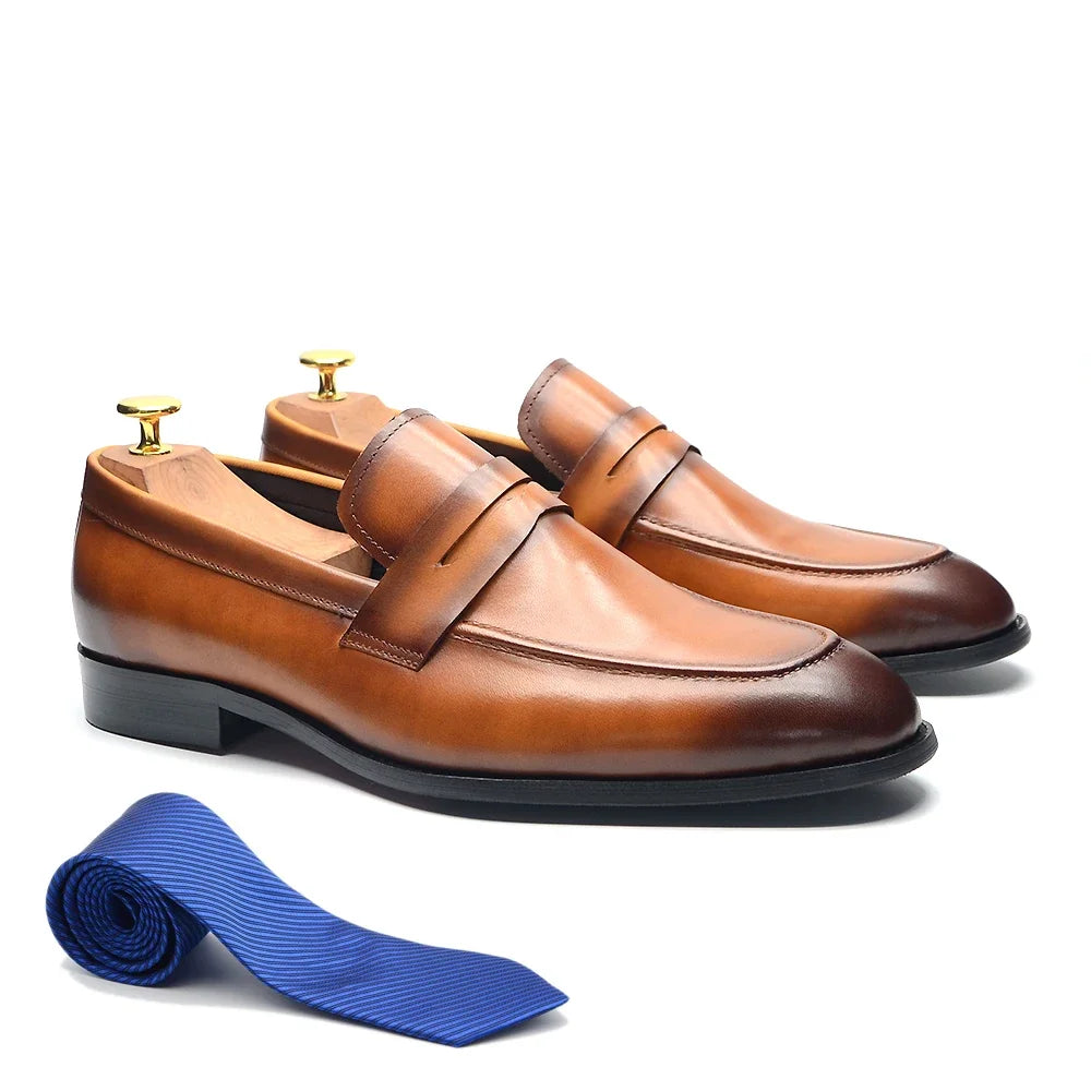 Luxury Genuine Leather Italian Penny Loafers