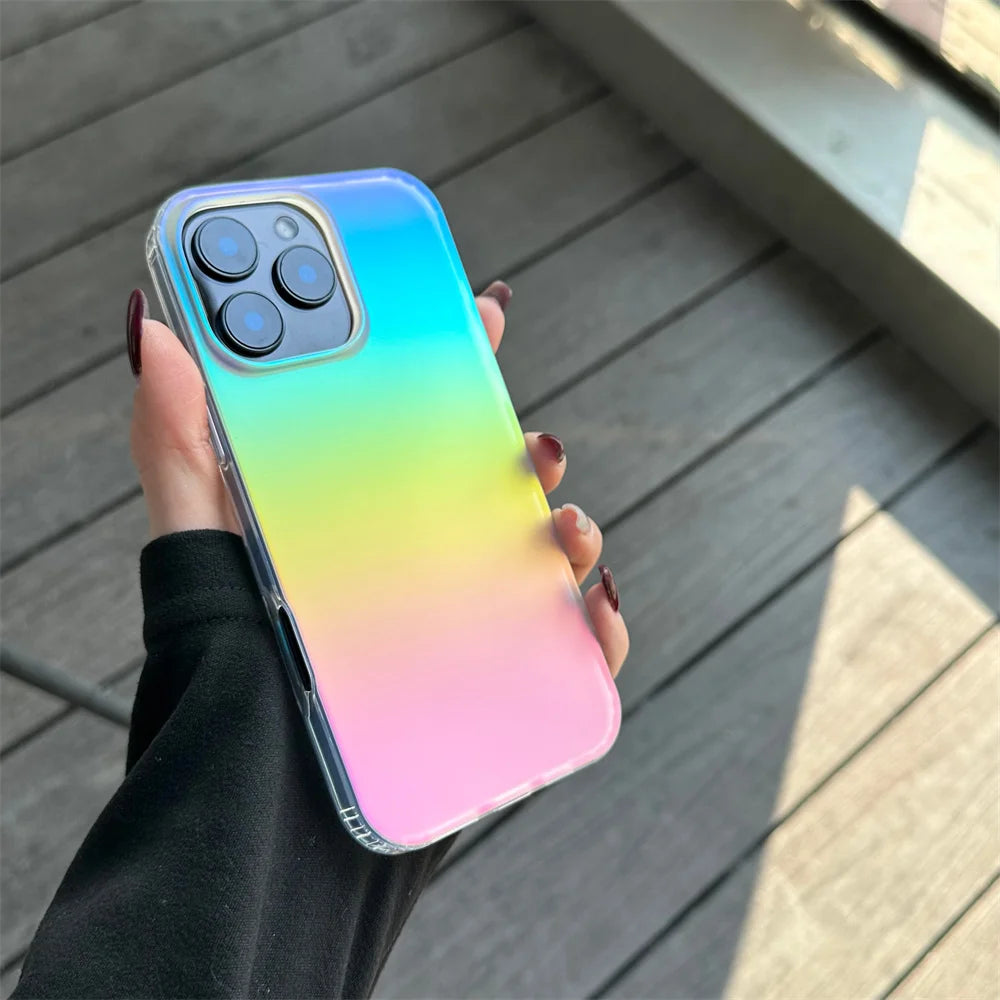 Laser Gradient Rainbow Magnetic Case For iPhone