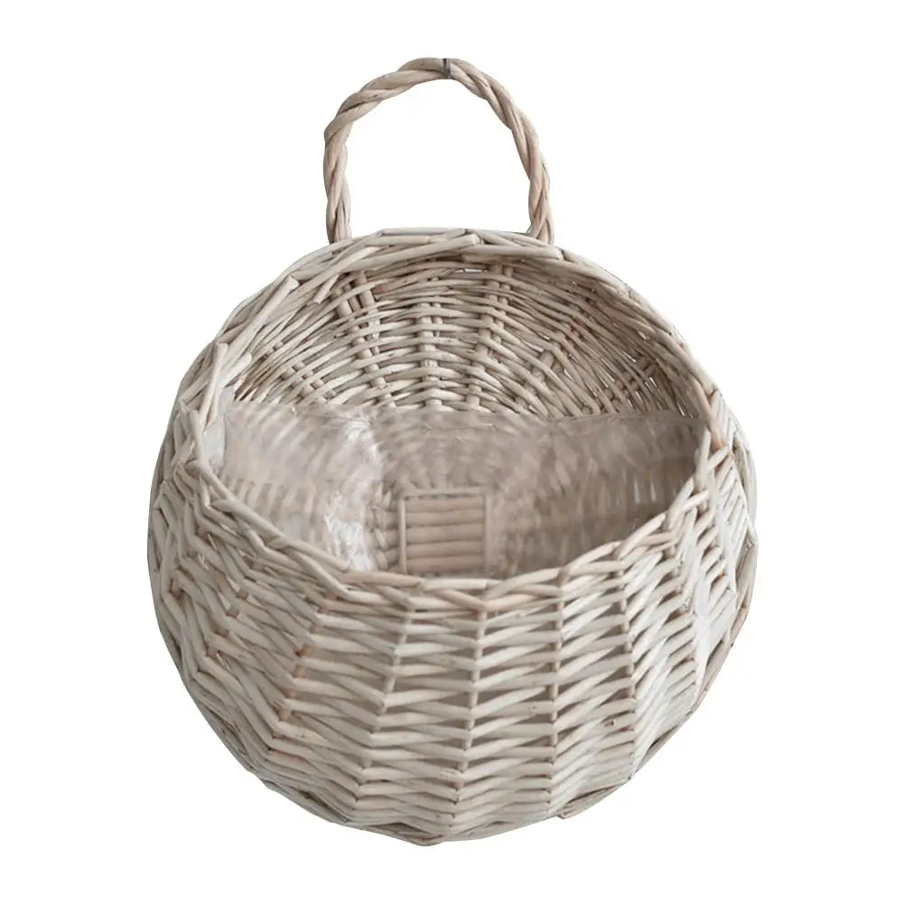 Wall Mounted Rattan Basket Hanging Planter