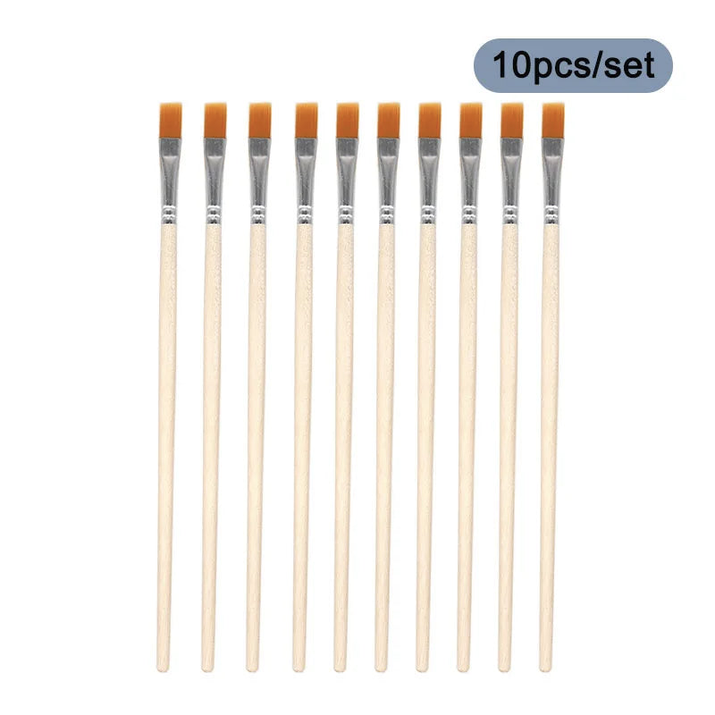 10Pcs/Set Fine Oil Painted Brush