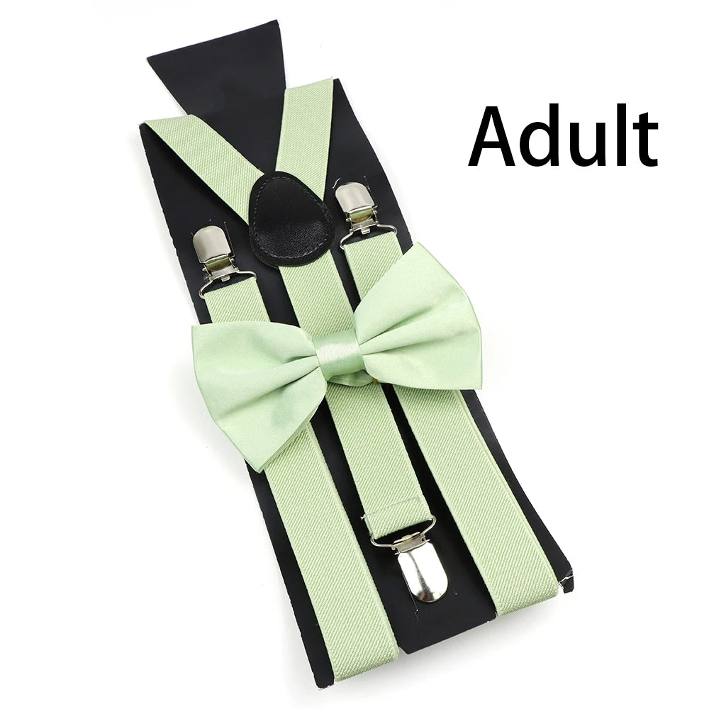 Solid Color Elastic Leather Suspenders
