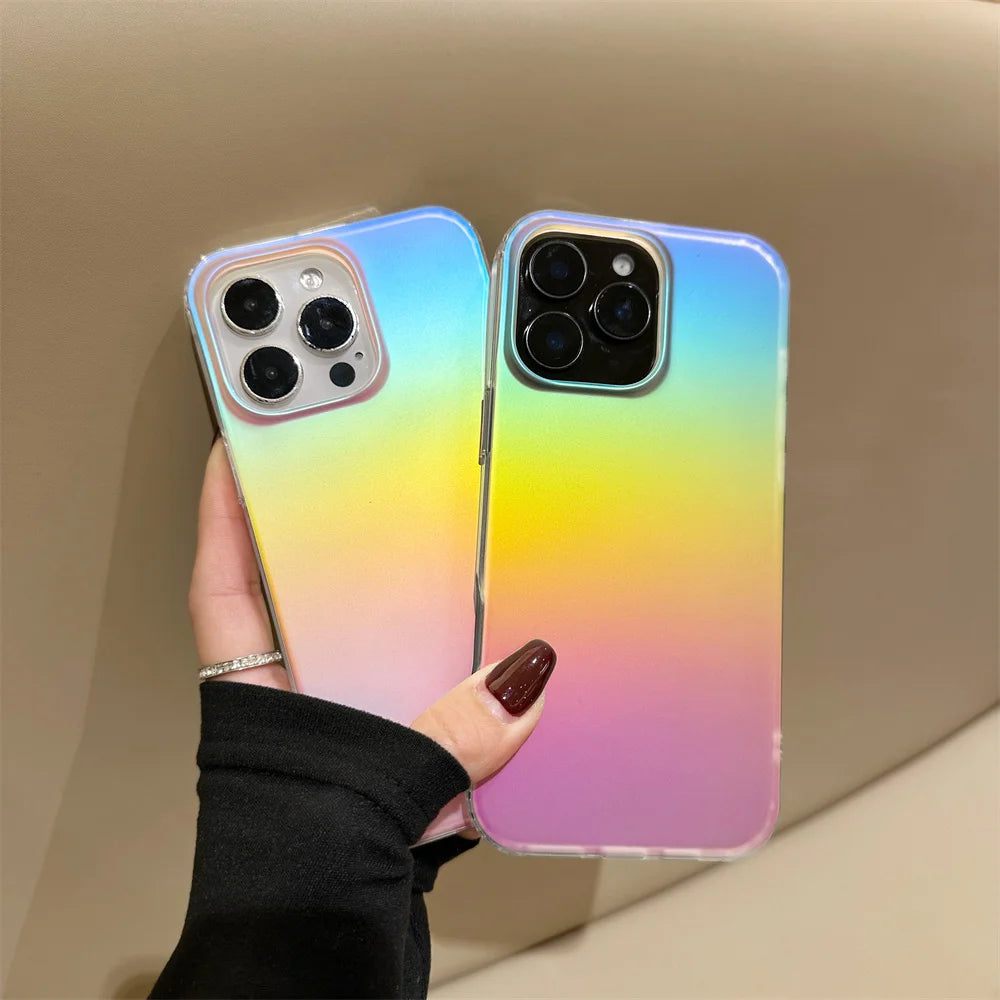 Laser Gradient Rainbow Magnetic Case For iPhone