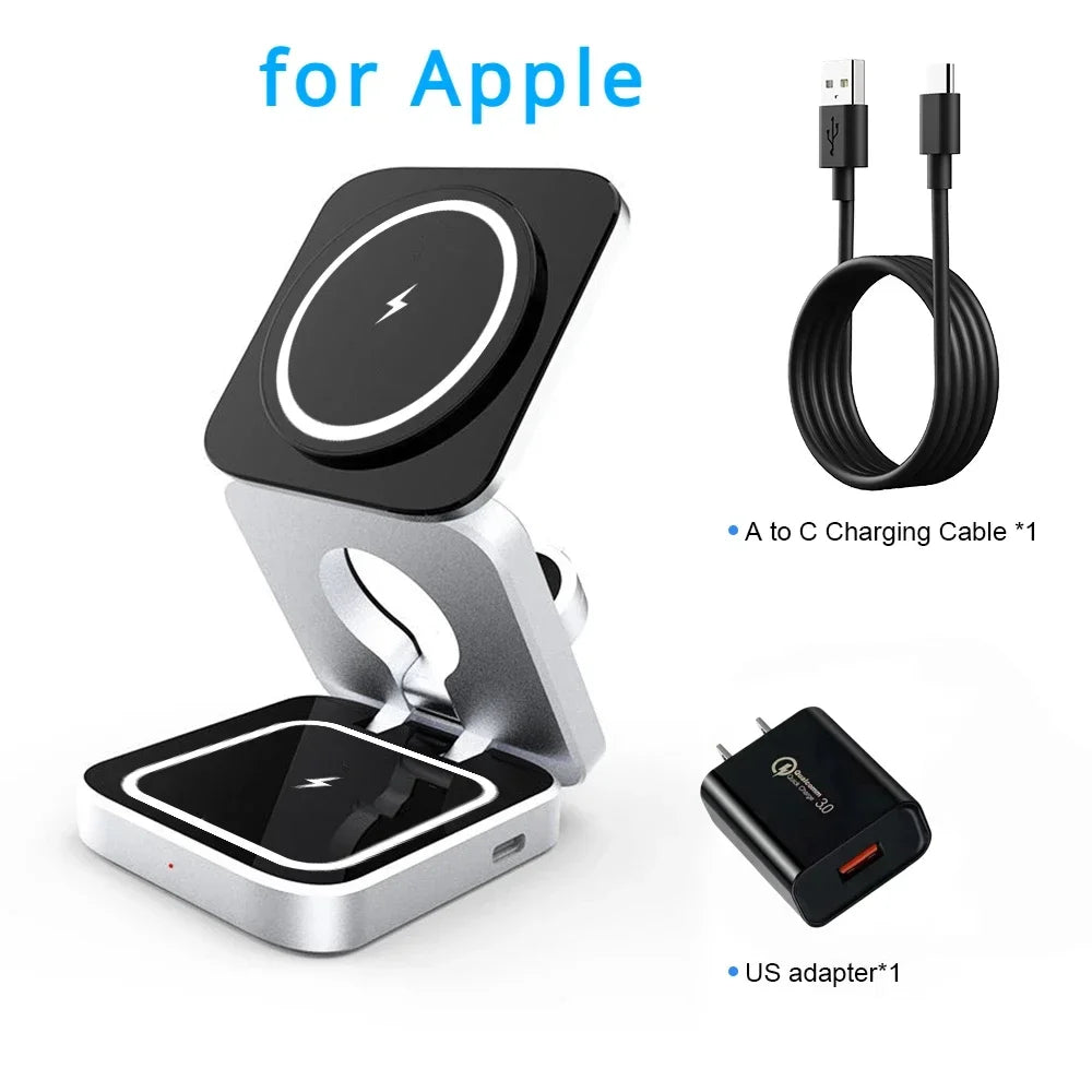 3 in 1 Wireless Charger Stand for IPhone 15 14 13 12 Samsung S23 S22 S21