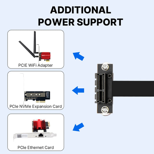 PCIe 3.0 x1 Right Angle Riser Extension Cable