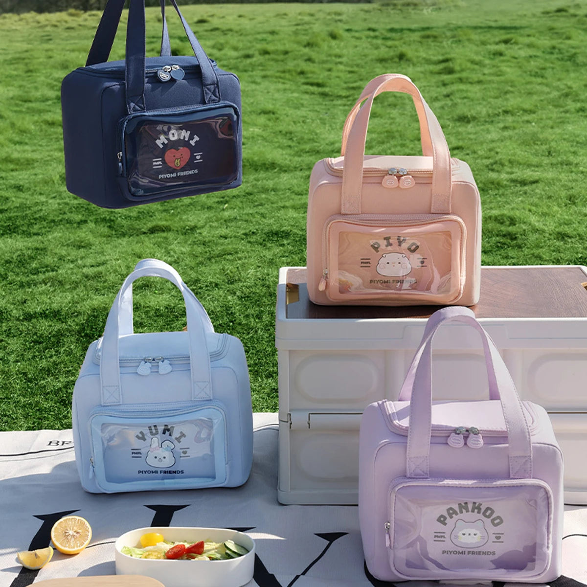 8L Cartoon Large Capacity Tote Lunch Bag