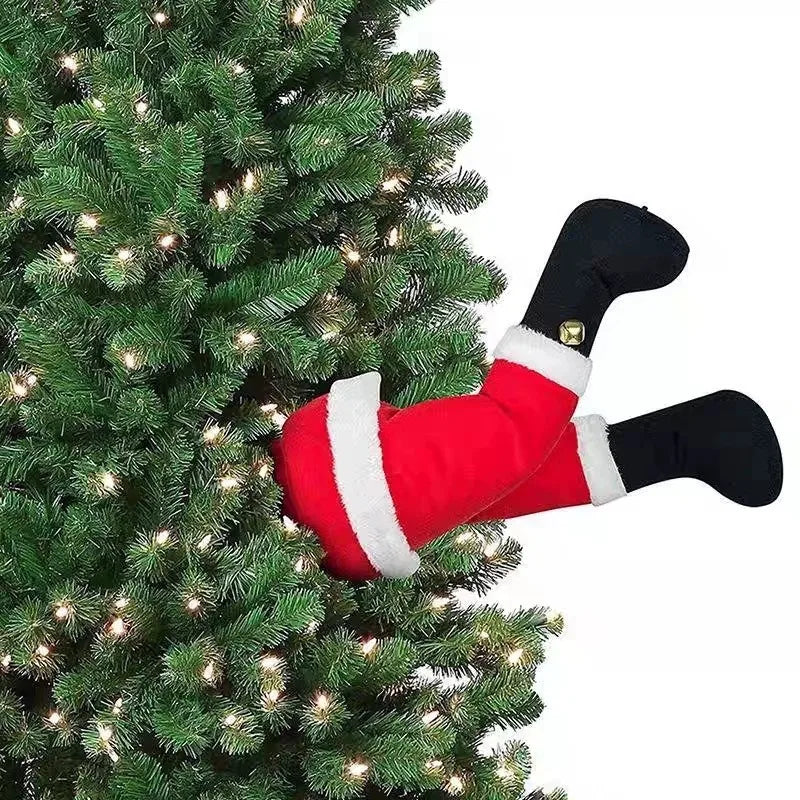 Plush Santa & Elf Legs Christmas Decoration