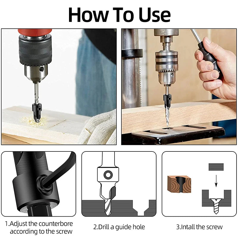 High Speed Steel Hex Shank Taper Drill Counter