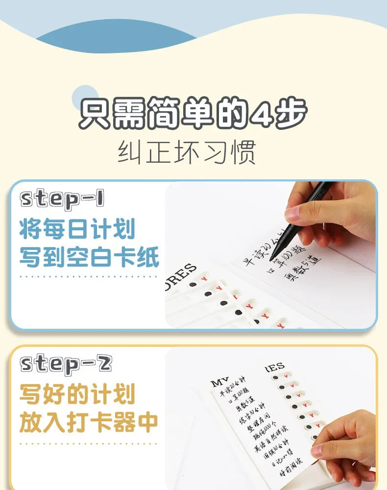 1 Pc Kids Chore Chart with 20 Pcs Blank Card,Plastic Checklist Board