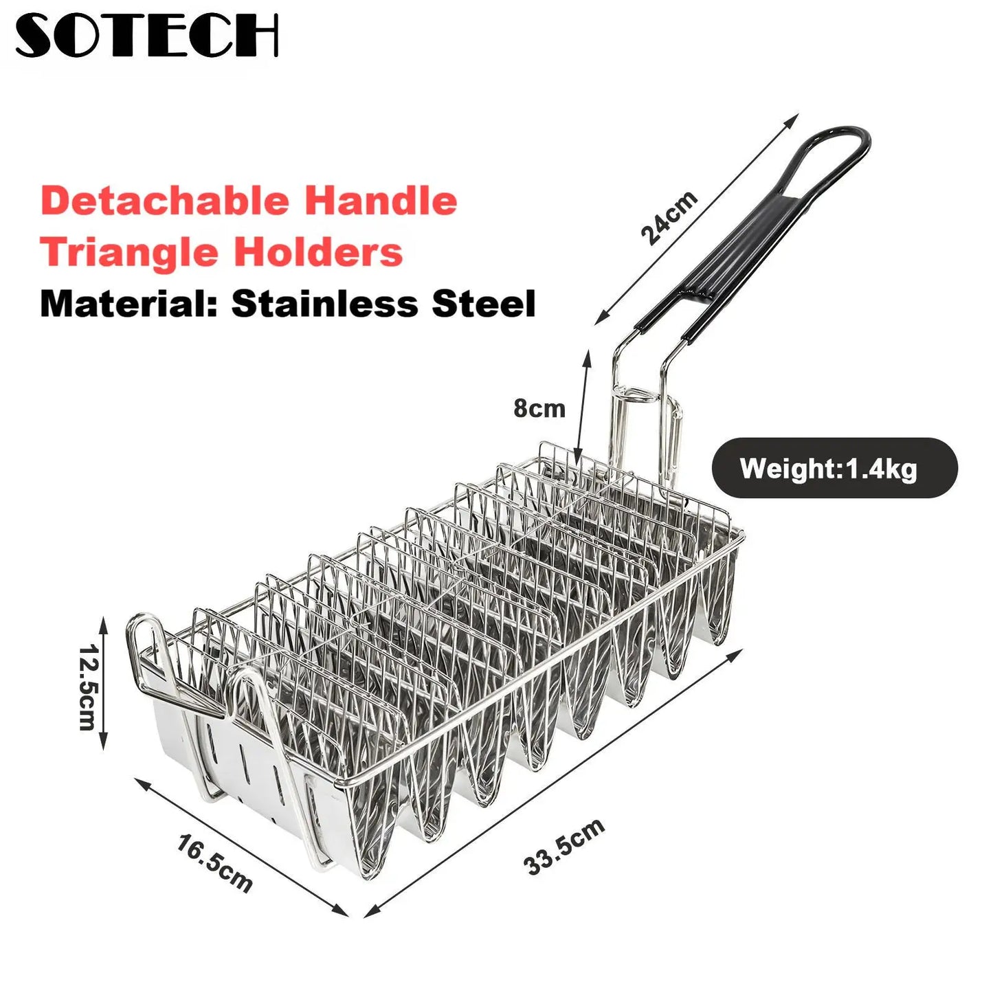Stainless Steel Square Taco & French Fry Frying Basket