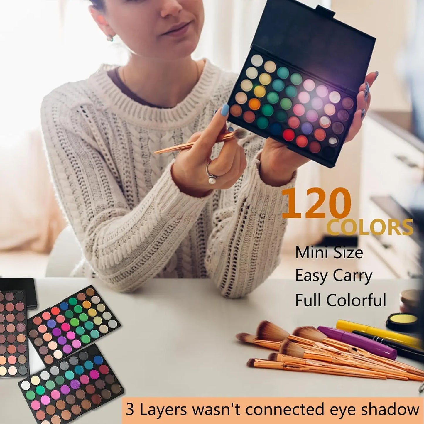 120 Colors Waterproof Eye Makeup Pallet Shadows