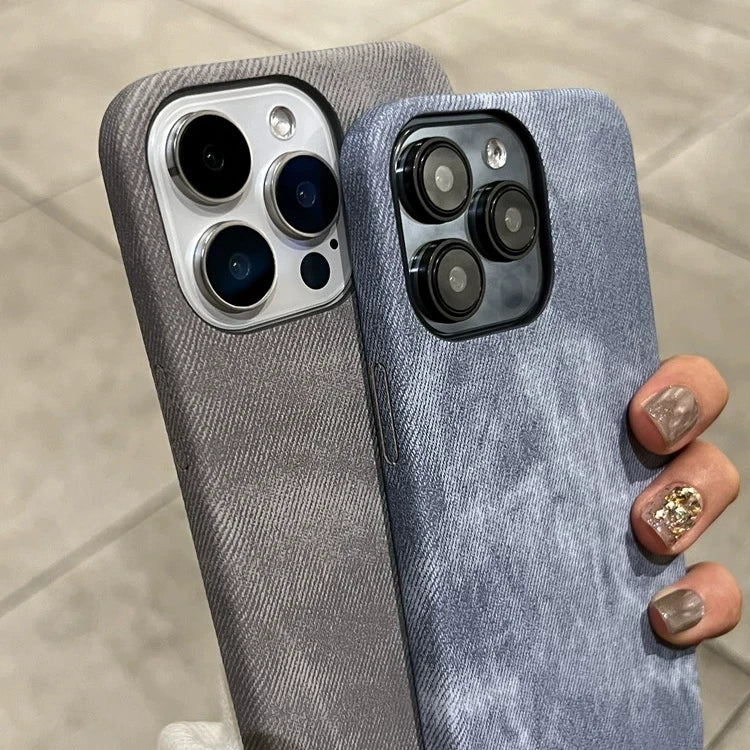 Luxury Matte Leather Fabric Case for iPhone