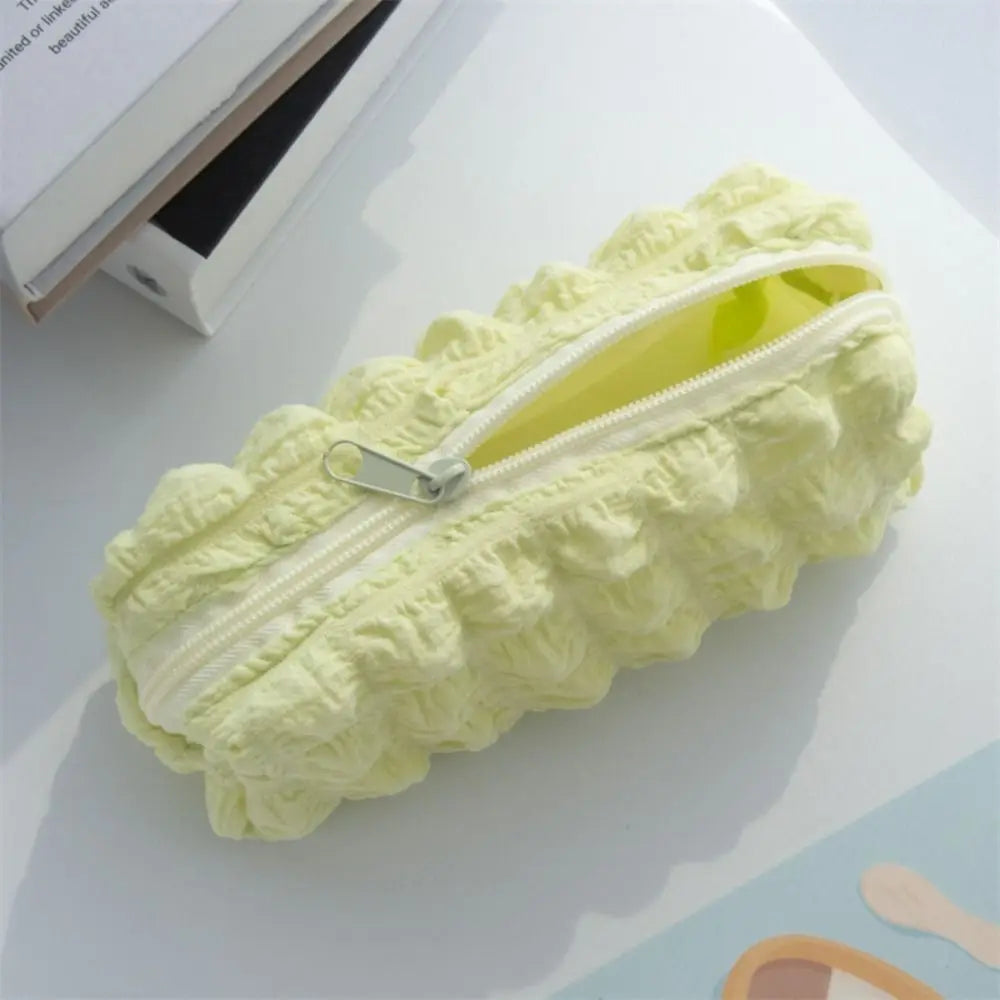Cute Puffs Fabric Pencil Case with Large Capacity