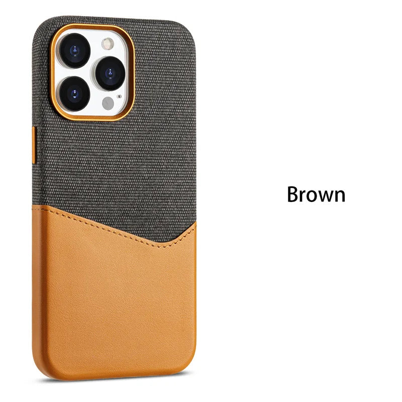 Double Leather Microfiber Magnetic Phone Case For iPhone