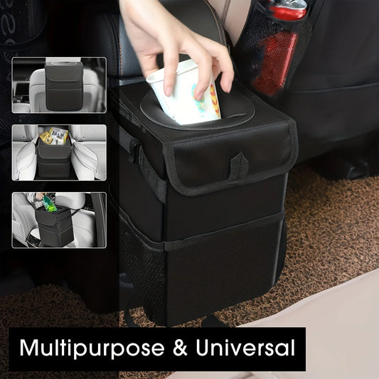 ZUKMI Waterproof Car Trash Can With Lid