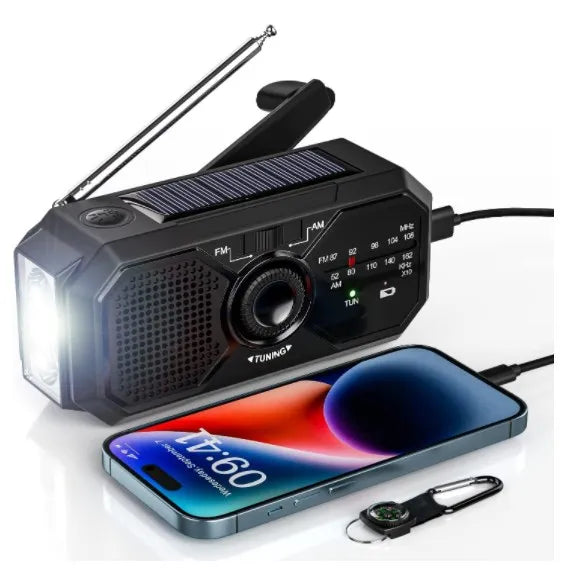 Solar Emergency Radio with Hand Crank & Power Bank