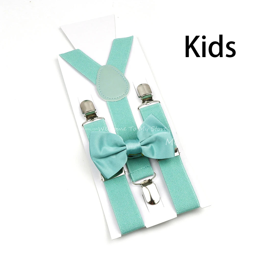 Solid Color Elastic Leather Suspenders