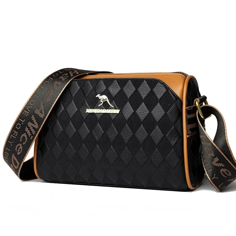 Plaid PU Leather Crossbody Shoulder Bag