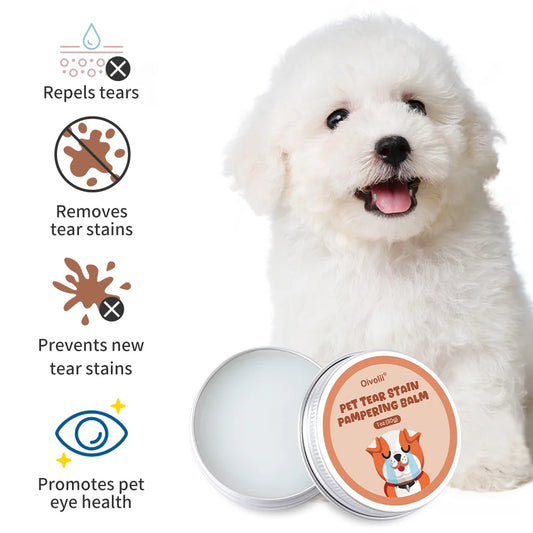 Pet Tear Stain Remover Balm with Applicator Brush