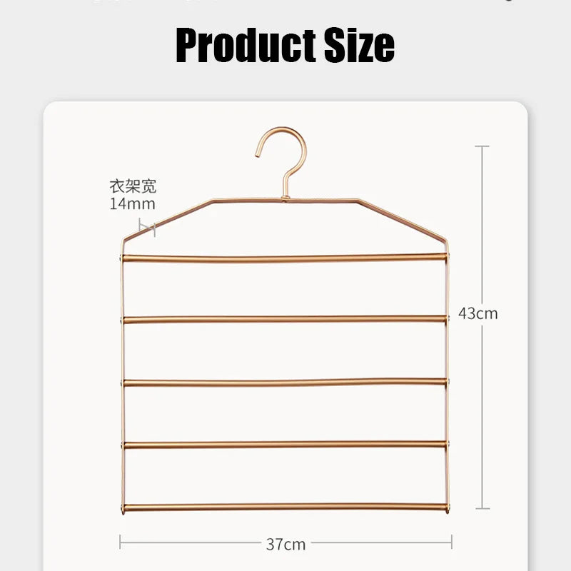 1Pc 5 in 1 Gold Pant Hanger