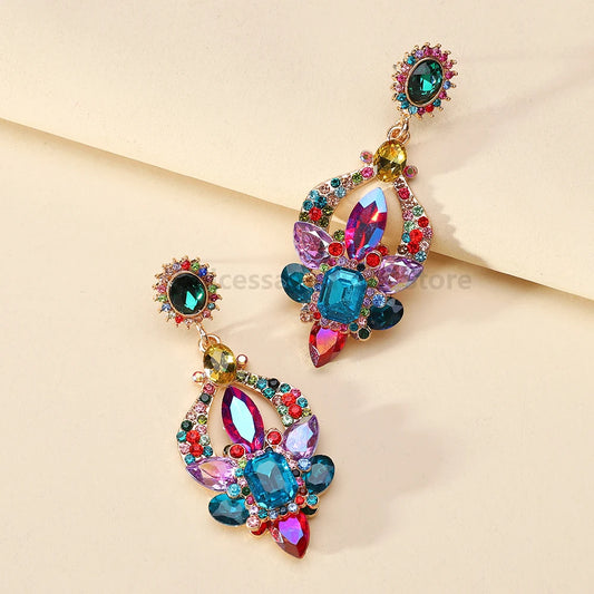 Teardrop Shiny Glass Earrings