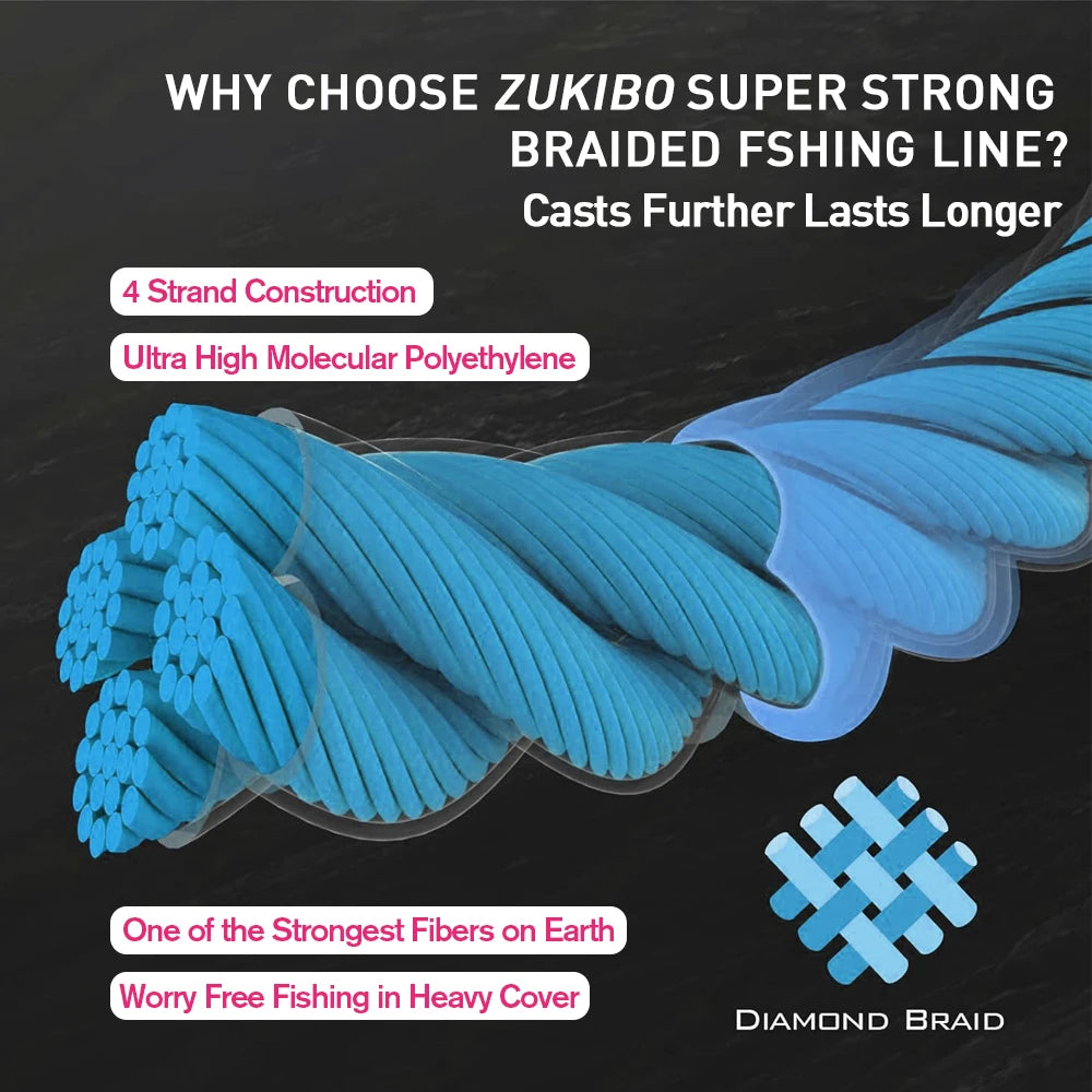 ZUKIBO Japan Extreme Thin 300m Braided Fishing Line