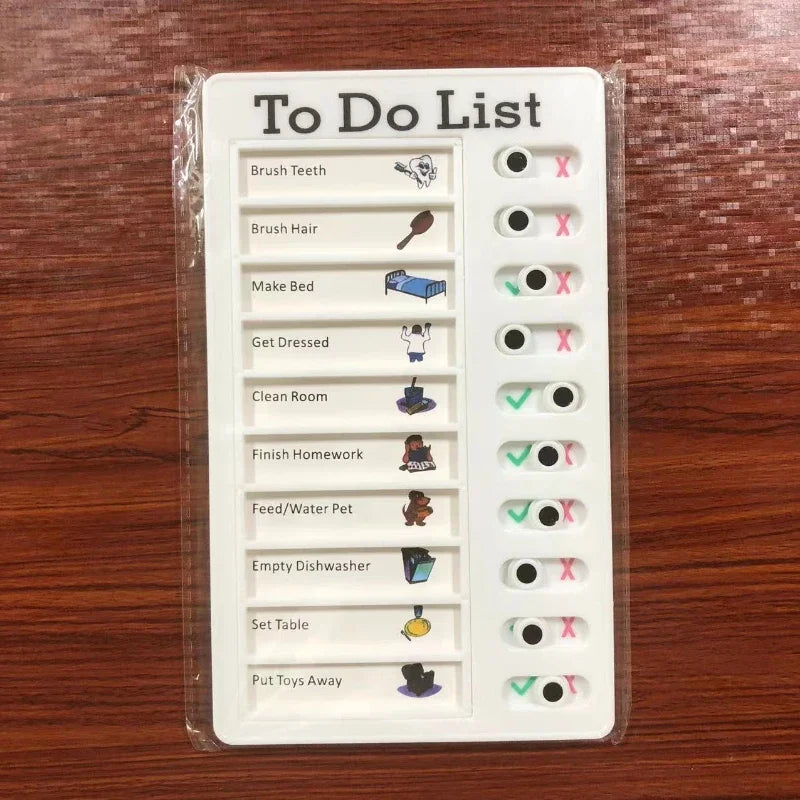 1 Pc Kids Chore Chart with 20 Pcs Blank Card,Plastic Checklist Board