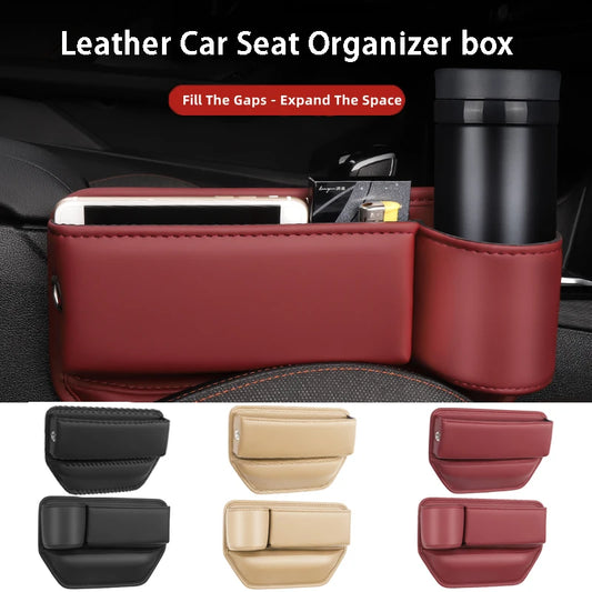 Leather Car Seat Gap Organizer Box
