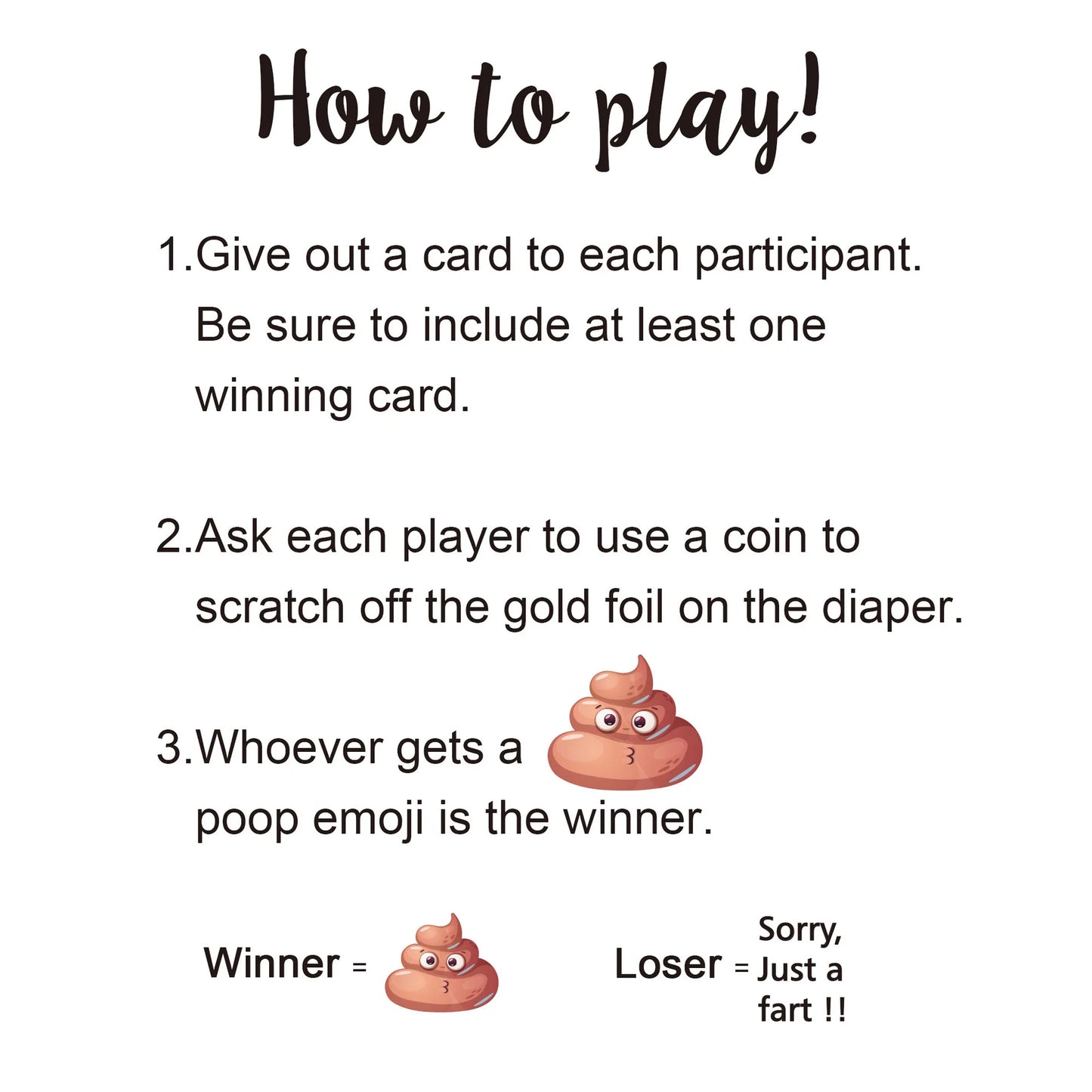 Baby Shower Party Gender Revealing Game Scratch Cards